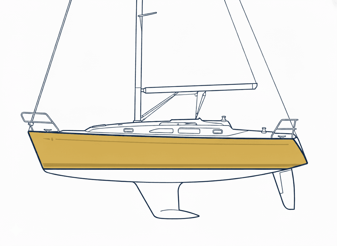 Zone 1 — Hull, port side, with photo points marked